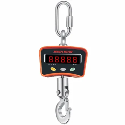 Balança Digital de Gancho MegaStar BC500 até 500 kg - Laranja Preta