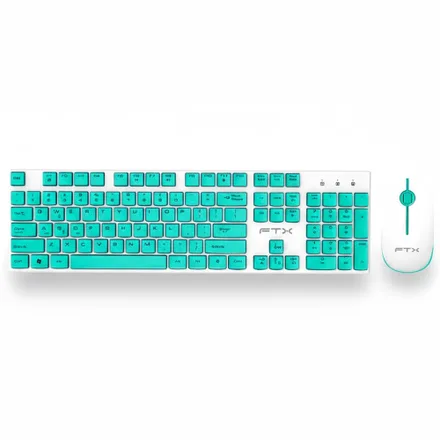 Teclado Wireless FTX FTXGK600 Bluetooth (Español) + Mouse - White/Green