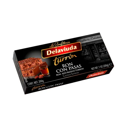 Turron La Viuda Ron Con Pasas 200 Gr