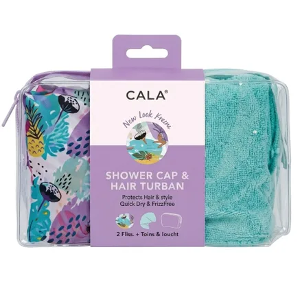 Gorro de Ducha y Turbante Cala Turquoise Astract