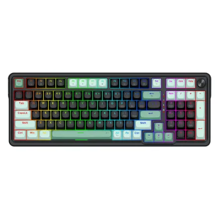 Teclado Gamer Redragon Eisa Magnetic K686BG RGB USB-C - Preto e Verde