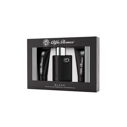 Alfa Romeo Black Eau Toilette Plus Shower Gel After Shave Balm 125ml