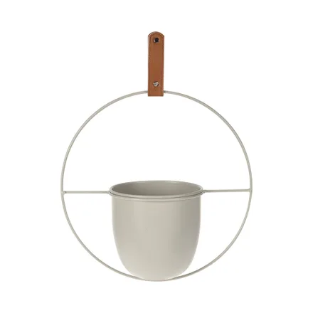 Maceta Colgante Metal Kpm 30 15 Crema Grisaceo
