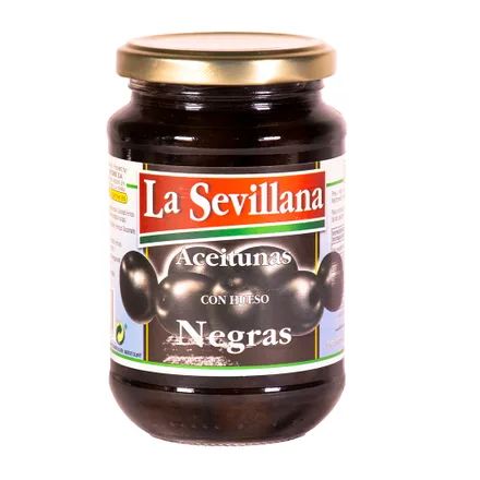 Aceituna La Sevillana Negra Hueso 370ml
