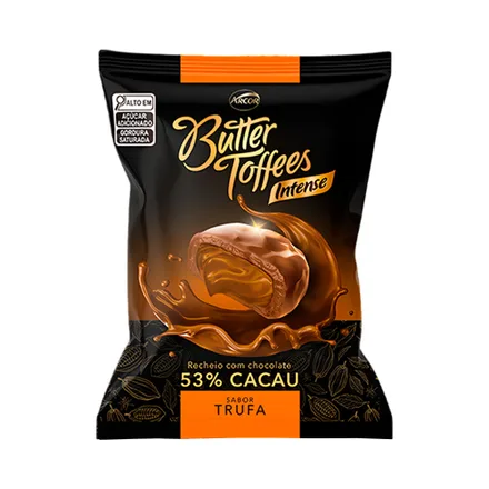 Caramelo Arcor Butter Toffees Intense Sabor Trufa 90g