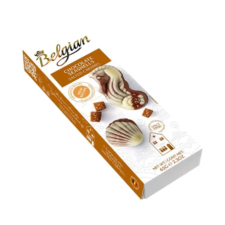 Chocolate Belgian Seashells Salted Caramel 65 Gr