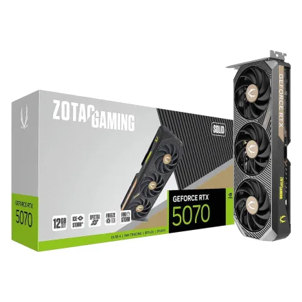 Placa Video Zotac Gaming Solid Geforce Rtx 5070 Gddr 7 Zt 10P