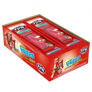 BALA DE GELATINA FINI CANUDINHO MORANGO ÁCIDO 12X15G