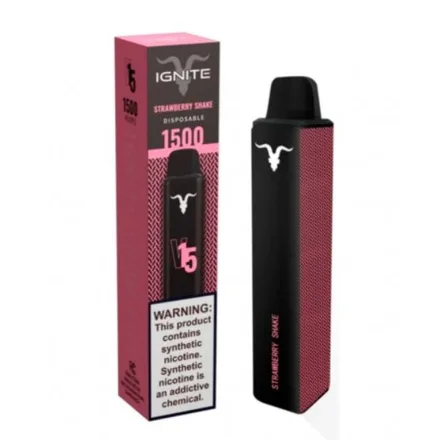 Vape Descartavel Ignite V15 1500 Puff Stranwberry Shake