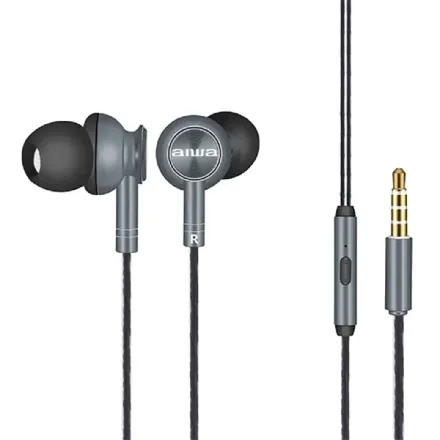 Fone de Ouvido Aiwa AWF1G com Microfone - Cinza Preto