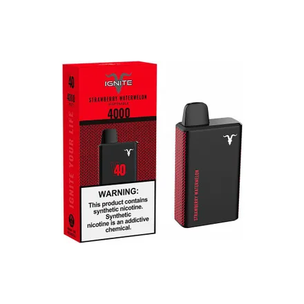 Vape Descartavel Ignite V40 4000 Puffs Strawberry Watermelon 5 Nicotina Recarregavel