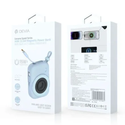 DEVIA CARGADOR POWER BANK MINI 22.5W EXTREME SPEED 1000MAH BLUE
