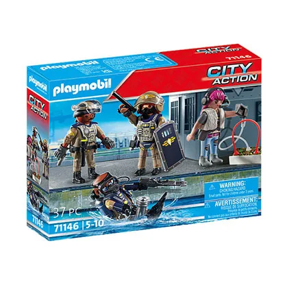 PLAYMOBIL JUGUETE TACTICAL UNIT FIGURE SET 71146