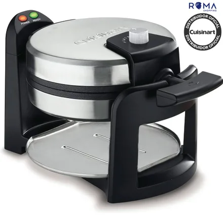 Wafleira Belga Cuisinart Waf 4 Fatias Redonda Giratoria Inoxidavel