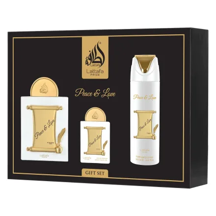 Lattafa Peace Love Gift Set Eau Parfum Unissex 3