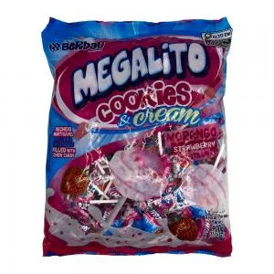 PIRULITO COOKIES MORANGO MEGALITO BERBAU PACOTE 1KG