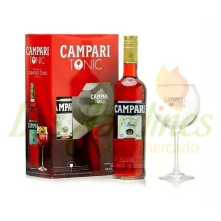 Licor Campari Bitter Italiano Vaso 750ml