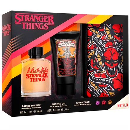 Perfume Stranger Things Eau Toilette Masculino Gel Banho Bolsa Higiene 100ml 150ml