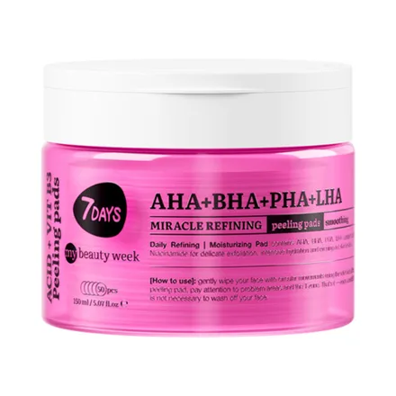 Pads 7 Days Miracle Refining Peeling Aha Plus Bha Pha Lha 50 Piezas
