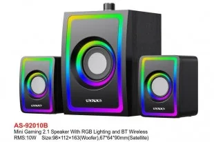 CAIXA DE SOM SATE AS-92010B BT/RGB 2.1 BLACK