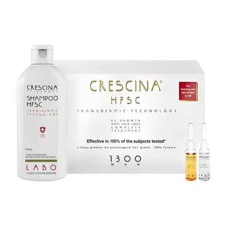 Tratamiento Recrecimiento Anti Caida Capilar Labo Cosprophar Crescina Hsfc 1300 Masculino 20 Ampollas Plus Shampoo 200ml