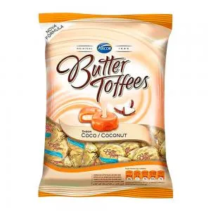 Bala Arcor Butter Toffees Recheada Coco Pacote 500g