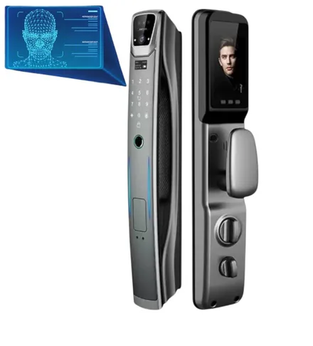 FECHADURA DIGITAL S937MAX-FACE WIFI TUYA/VIDEOCHAMADA/CINZA