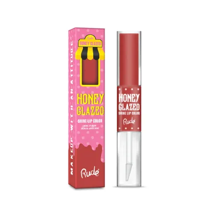 Rude Labial Liq Honey Glazed Shine Lip Color 2EN1 Cronuts