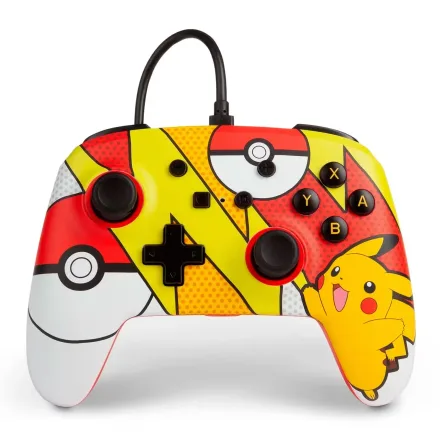 Controle PowerA Enhanced Wired Pokémon Pikachu Pop Art para Nintendo Switch - PWA-A-02506