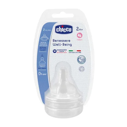 Tetina Silicona Flujo Medio Chicco Benessere Well Being 2M Plus 20 2