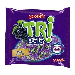 Bala Mastigavel Peccin Tribala Uva 600g