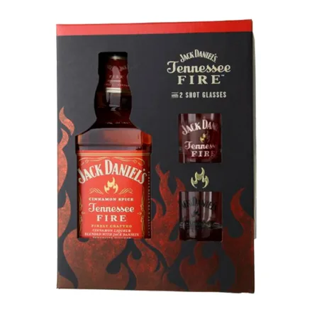 Whisky Jack Daniels Fire Con 2 Vasos 750ml