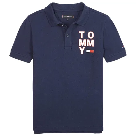 Camiseta Tommy Hilfiger Polo Infantil Masculino Cbk 03 04 Iris