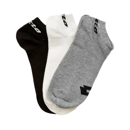 Medias Lotto Wh Bl Gy Show Tri Color Unisex 3 Pares