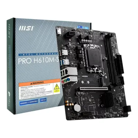 Placa Mae Msi Pro Ddr 4 Socket Lga 1700 Chipset H610 Atx