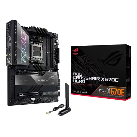 Placa Mae Rog Crosshair Gaming Hero Socket AM5 Chipset X670 Ddr 5 Atx