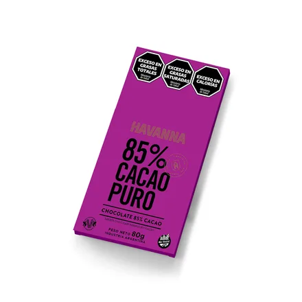 Chocolate Havanna 80GR Cacao Puro 85