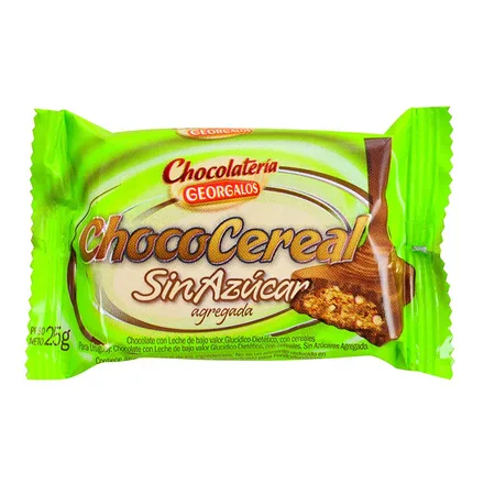Chocolate Georgalos Chococere Sin Azucar 25g