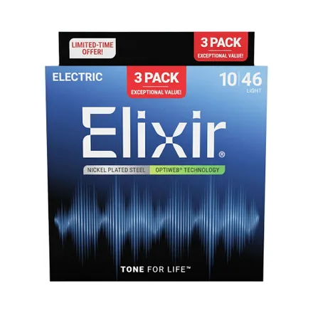 Cuerda Guitarra Electrica Elixir Optiweb Ex Pack 3