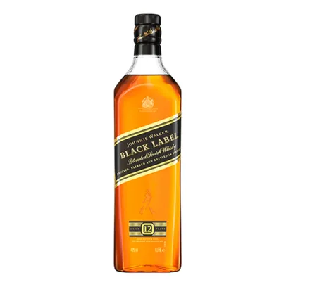 WHISKY JOHNNIE WALKER BLACK 1LITRO SIN CAJA