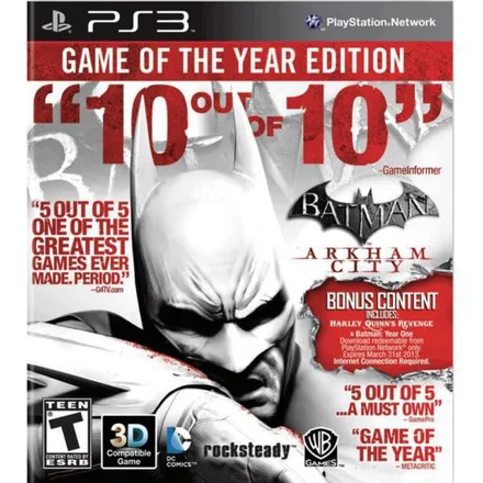 Jogo PS3 Batman Arkham City Game Of Year