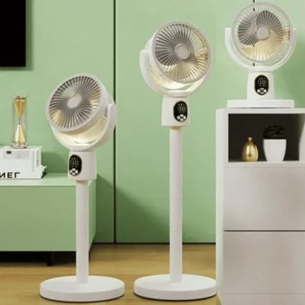 MINI VENTILADOR C/TIME CONTROLE REMOTO LUZ LED 12W