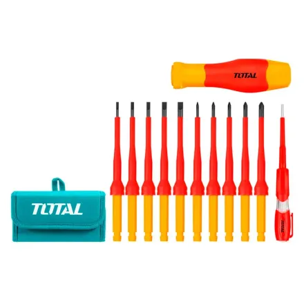 TOTAL KIT HERRAMIENTAS THKISD1201 12PCS DESTORNILLADORES AISLADOS