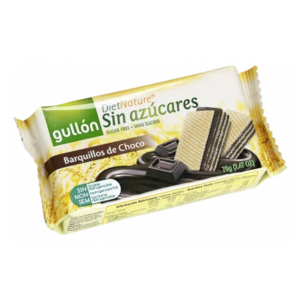 Wafer Gullon Barquillos Choco Sin Azucar 70GR