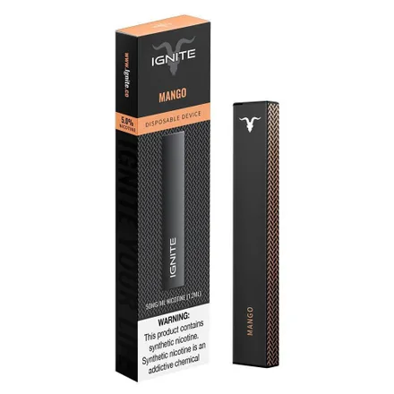 Vape Descartavel Ignite V15 1500 Puffs Mango 5 Nicotina