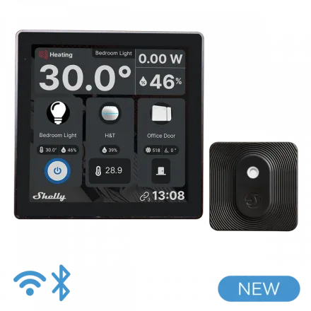 SHELLY INTERRUPTOR SMART WALL DISPLAY+BLU H&T FG3800235264904 BLACK
