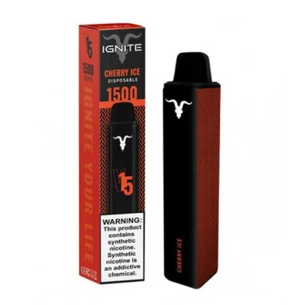 Vape Descartavel Ignite V15 1500 Puff 5 Nicotina Cereja