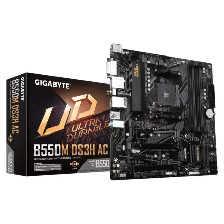 Placa Mae Gigabyte DS3H Ac Socket AM4 Chipset B550 Ddr 4 Atx