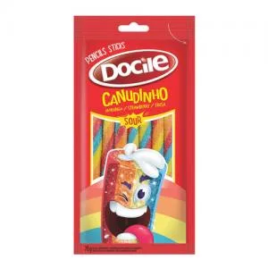 Bala Gelatina Docile Canudinho Colorido Morango Citrico 70g