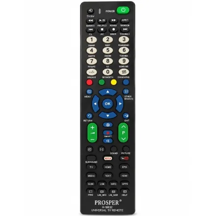 Controle Remote Universal para TV Prosper H-1883E - Preto